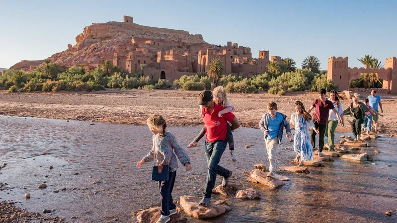 Family enjoying the 6-Day Morocco Tour from Marrakech to the Sahara Desert